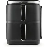 DS Produkte 15305 Airfryer 10 l 2 gescheiden temperatuurregelaars, Anti-aanbaklaag, Digitale timer Zwart
