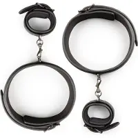Easytoys Fetish Collection Easytoys Fetish - Thigh & Wrist Cuff Set - Black - Zwart