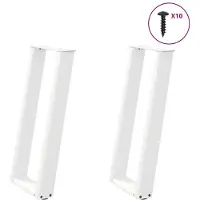 vidaXL Console tafelpoten 2 st U-vormig 28x(72-73) cm staal wit