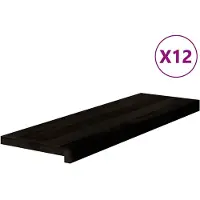 vidaXL Traptreden 12 st 80x30x2 cm massief eikenhout bruin-zwart