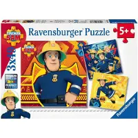Ravensburger puzzel Brandweerman Sam: Bij gevaar Sam roepen - 3x49 stukjes - kinderpuzzel