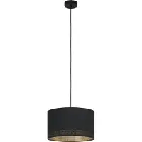 Eglo Hanglamp Esteperra, dimbaar, zwart, Woon-/ Eetkamer, Textiel / Stof / Zijde, Modern, Hanglamp