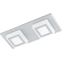 Eglo Led plafondlamp Masiano 2-lichts metaalgrijs