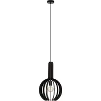 Eglo Zwart houten hanglamp Velasco Ø 31cm