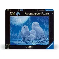 Ravensburger Uilen in Het Maangloed - 500 Stuk Glow-in-The-Dark Puzzel | Mystieke Nachtelijke Schoonheid | Softclick Technologie