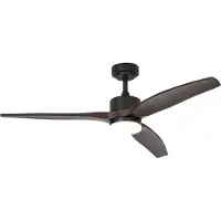 QAZQA Plafondventilator zwart met houtlook 132cm incl. LED dimbaar met afstandsbediening - Joly