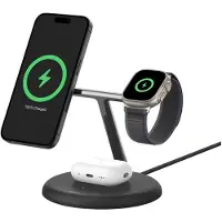 Belkin Boost Charge Pro MagSafe en Qi2 3-in-1 Draadloze Oplader 15W met Standaard Zwart