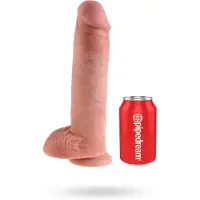 King Cock Pipedream Realistische Dildo met Ballen en Zuignap - beige - 28 cm