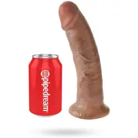 King Cock 9 - realistische dildo met zuignap - donker huidskleur 23cm
