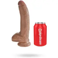 King Cock - dildo met ballen - 23 cm - bruin