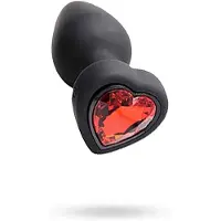 XR Brands Siliconen Vibrerende Rood Hart - Butt Plug met Afstandsbediening - Klein red
