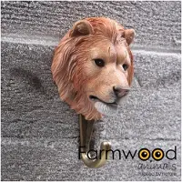 Farmwood Animals Kapstok Haak Hook'd! Leeuw 5x7,5x12cm Bruin bruin Polyresin