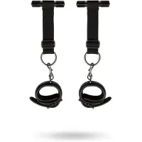 Easytoys Fetish Collection - Over the Door Wrist Cuffs - Duurzaam - Bondage Set - Handboeien - BDSM Set - BDSM Toys - Rollenspel Erotiek - Erotisch Spel - Sex Toys voor Vrouwen en Mannen - Zwart