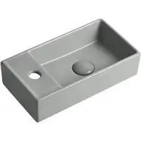 Guido Gusto Fontein Ora 41x22x10cm mat grijs inclusief afvoerplug links