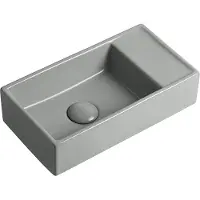 Guido Gusto Fontein Ora 41x22x10cm mat grijs inclusief afvoerplug rechts zonder kraangat