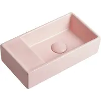 Guido Gusto Fontein Ora 41x22x10cm mat roze inclusief afvoerplug links zonder kraangat