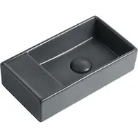 Guido Gusto Fontein Ora 41x22x10cm mat antraciet inclusief afvoerplug links zonder kraangat
