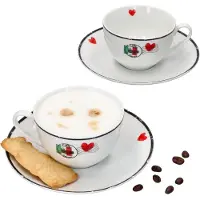 Ritzenhoff & Breker 2x cappuccinotassen met 2x schotels Caffee Amore voor 2 personen - 412857