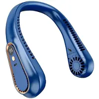 San vitale - Draagbare Nekventilator - Nek Fan - Ventilator - Met LED display - 5 Standen - Draadloos & Oplaadbaar - Incl. USB Kabeltje - Verkoeling - Blauw