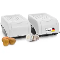 Novaliv Aardappelbewaardoos | 2x klein 3,5L | Wit | Uiendoos | Groentebox stapelbare aardappelbox uienopslag aardappelmand fruitcontainer aardappelbox voedselopslagcontainer wortels