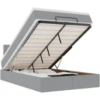 vidaXL Bed met matras 120x190 cm stof lichtgrijs