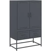vidaXL Hoge kast 68x39x111,5 cm staal antracietkleurig