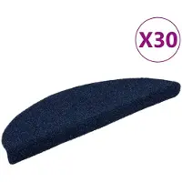 vidaXL Trapmatten zelfklevend 30 stuks 56x17x3 cm marineblauw halfrond