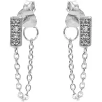 Karma Chain oorbel Rectangle M2333 Zilver