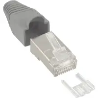 InLine Connecteur à sertir RJ45 8P8C blindé avec filetage + protection anti-pliage gris 10 pcs.
