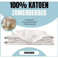Eleganzzz 100% Katoen Zomer Dekbed - 100% Katoen - 200gr/m2 - Zomerdekbed 240x220cm - Zomerdekbed - Dekbed Zomer - Lits Jumeaux Extra Lang - Dekbedden