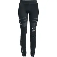 Chemical Black - Gothic Legging - Inka Leggings - S tot XXL - voor Vrouwen - zwart - Maat XXL