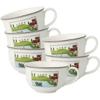 Villeroy & Boch Café au lait Obertassen Charm & Breakfast Design Naif 500 ml Set van 6