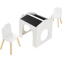 En.casa Kindertafelset Romso zitgroep met 2 stoelen wit zwart en naturel []