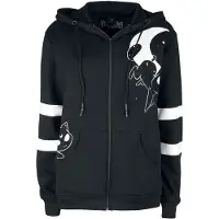 Heartless - Gothic Vest met capuchon - Moon Cats Hood - S tot 4XL - voor Vrouwen - zwart-wit - Maat XXL