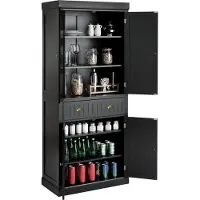 Costway Keukenkast van hout, buffetkast met verstelbare planken, 4 deuren en laden, hoge kast, keukenbuffet, vrijstaand voor keuken, eetkamer, woonkamer, 76 x 40 x 183 cm, zwart