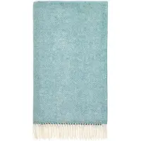 Bronte by moon Plaid Visgraat Blauwgroen (Aqua) - Shetland Lamswol - 140x185 - Bronte by Moon Scotland