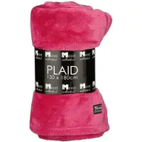 In the Mood Famke Fleece Plaid – L180 x B130 cm – Fuchsia