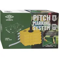 24hShop veldmarkering systeem, 4 stuks - geschikt voor voetbal, basketbal en hockey - lijnen tot max. 15 meter - geel