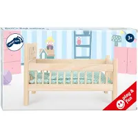 Small Foot - Houten Poppenbed Natuurlijk met Beddengoed, 4ld