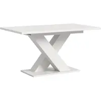 Ebuy24 Motion eetkamertafel X-poot 90x150/190cm incl. 1 verlengblad wit.