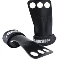 Sandside Grips Elite 2.0 - Sticky Hand Grips - No Chalk - Fitness Handschoenen - 3 Hole Hand Grips - Pure Black S/M