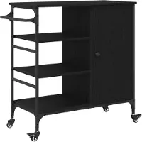 vidaXL Keukenwagen, zwart, eikenhoutlook, 87,5 x 39 x 84,5 cm