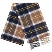 Bronte by moon Sjaal Woodhouse Blauw Geel (Denim Yellow) - Meriono Lamswol - 25 x 190 - Bronte by Moon Scotland