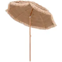Costway Parasol Hawaii, strandscherm, stro, UPF 50+, 30° knikbaar, tuinscherm, stroparasol, marktparasol, terrasparasol voor tuin, balkon, strand
