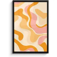PosterMonkey Poster in lijst - Fotolijst 40x60 cm - Posters - Abstract - Golvend - Oranje - Posterlijst zwart - Decoratie - Wanddecoratie woonkamer - Muurdecoratie slaapkamer