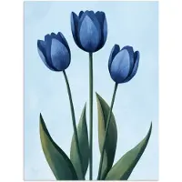 PosterMonkey Poster 120x160 cm - Tulpen - Blauw - Bladeren - Posters - Kamer decoratie - Wanddecoratie woonkamer - Muurdecoratie slaapkamer XXL