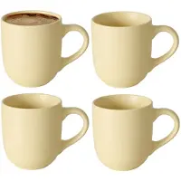 Boltze Koffiemokken Paris - 1x stuks - Keramiek - pastel geel - 300 ml - 8 x 10 cm