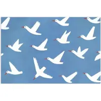 PosterMonkey Poster 180x120 cm - Vogels - Wit - Patroon - Posters - Kamer decoratie - Wanddecoratie woonkamer - Muurdecoratie slaapkamer XXL