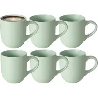 Boltze Koffiemokken Paris - 8x stuks - Keramiek - mintgroen - 300 ml - 8 x 10 cm