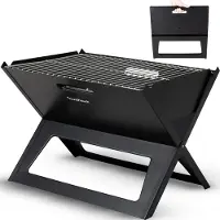 Travelhawk Opvouwbare Barbecue - Draagbaar - Grilloppervlak 44x32 cm - Zwart